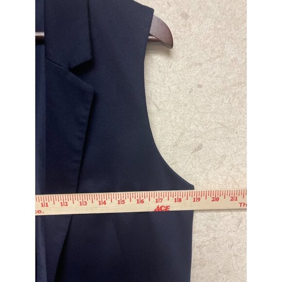 The Limited Solid Navy Blue Duster Vest Cardigan Sleeveless Long Women's Medium - Picture 5 of 9
